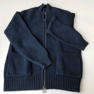 Jack Spade Navy Zip-up sweater with mock neck